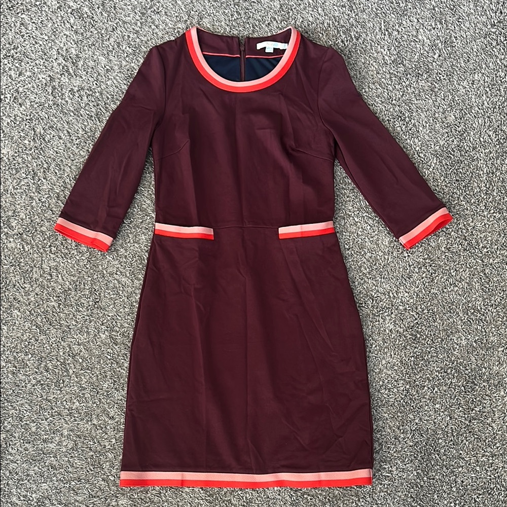 Boden Burgundy and Pink Dress